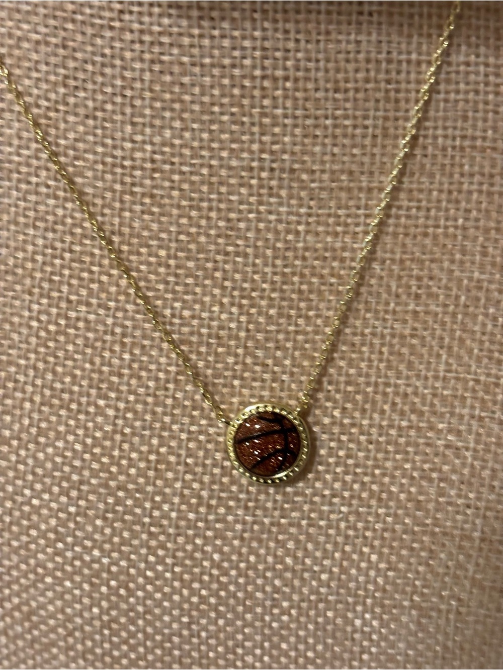 Gold Basketball Pendant Necklace - Women Jewelry